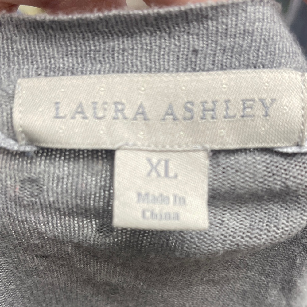 Laura Ashley Gray Cardigan with Rhinestone Details - Picture 3 of 3